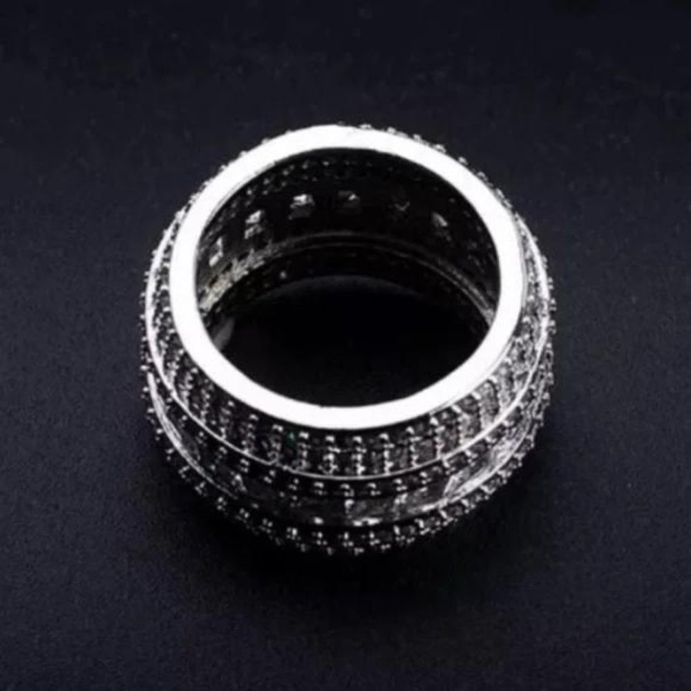 NEW LUXURY BAND 925 STERLING SILVER DIAMOND RING - Picture 5 of 5